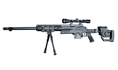 RIFLE CERROJO WELL MB4411D CON MIRA Y BIPODE NEGRO