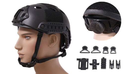 Casco Negro - FAST PJ - Ajustable EMERSON