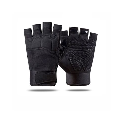 GUANTES TCTICOS MEDIO DEDO BK L